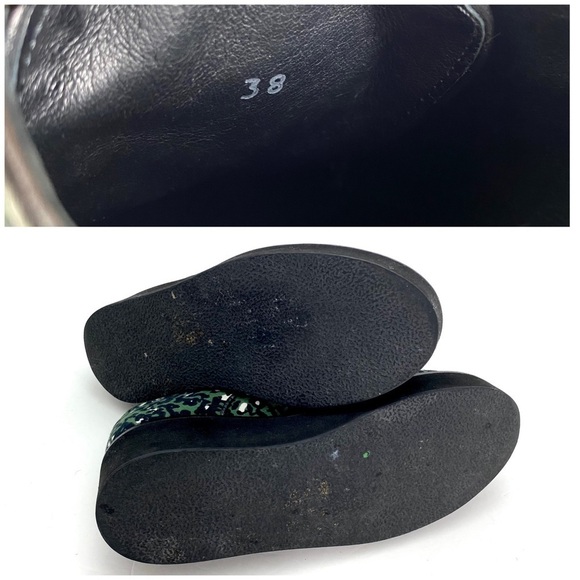 AGNES b Leopard Canvas Platform Oxfords Shoes in Green Size 7 - Picture 10 of 11